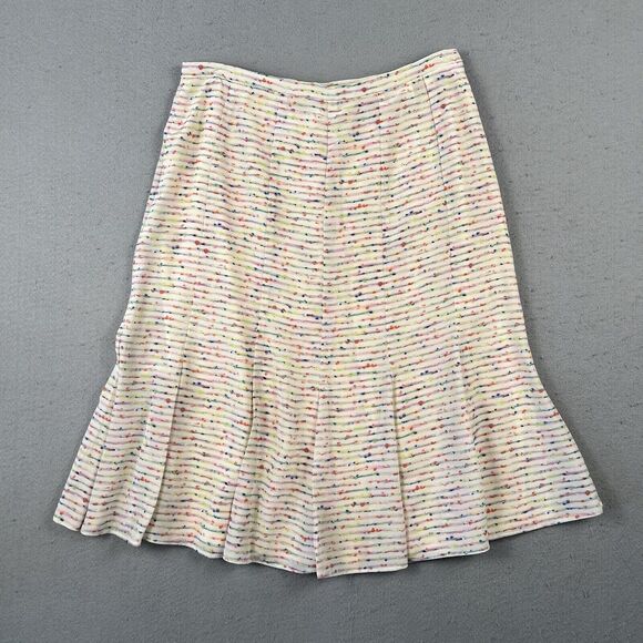 Worldly Things By Espressione Moda Silk Tulip Skirt Women’s 42 Multicolor Stripe - Picture 1 of 16